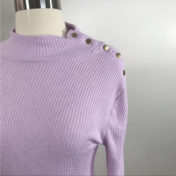 J.Crew • Button Shoulder Ribbed Turtleneck Sweater - Picture 2 of 4